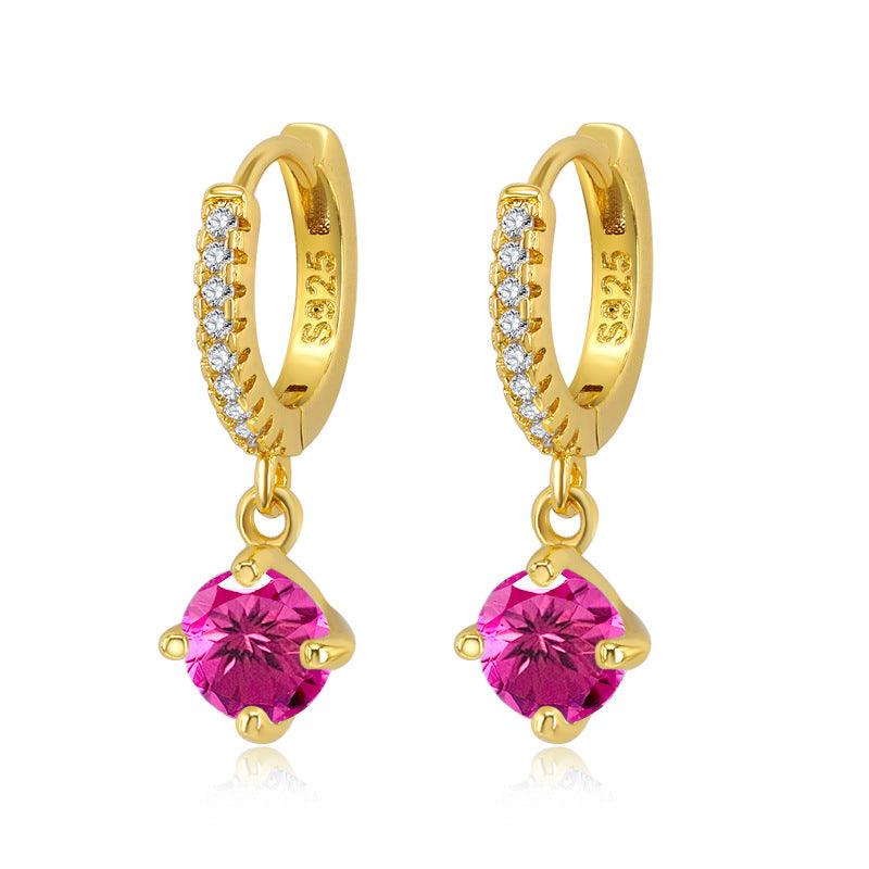 Korean Fashion Geometric Diamond Earrings Female Popular Simple Ear Buckle Wholesale