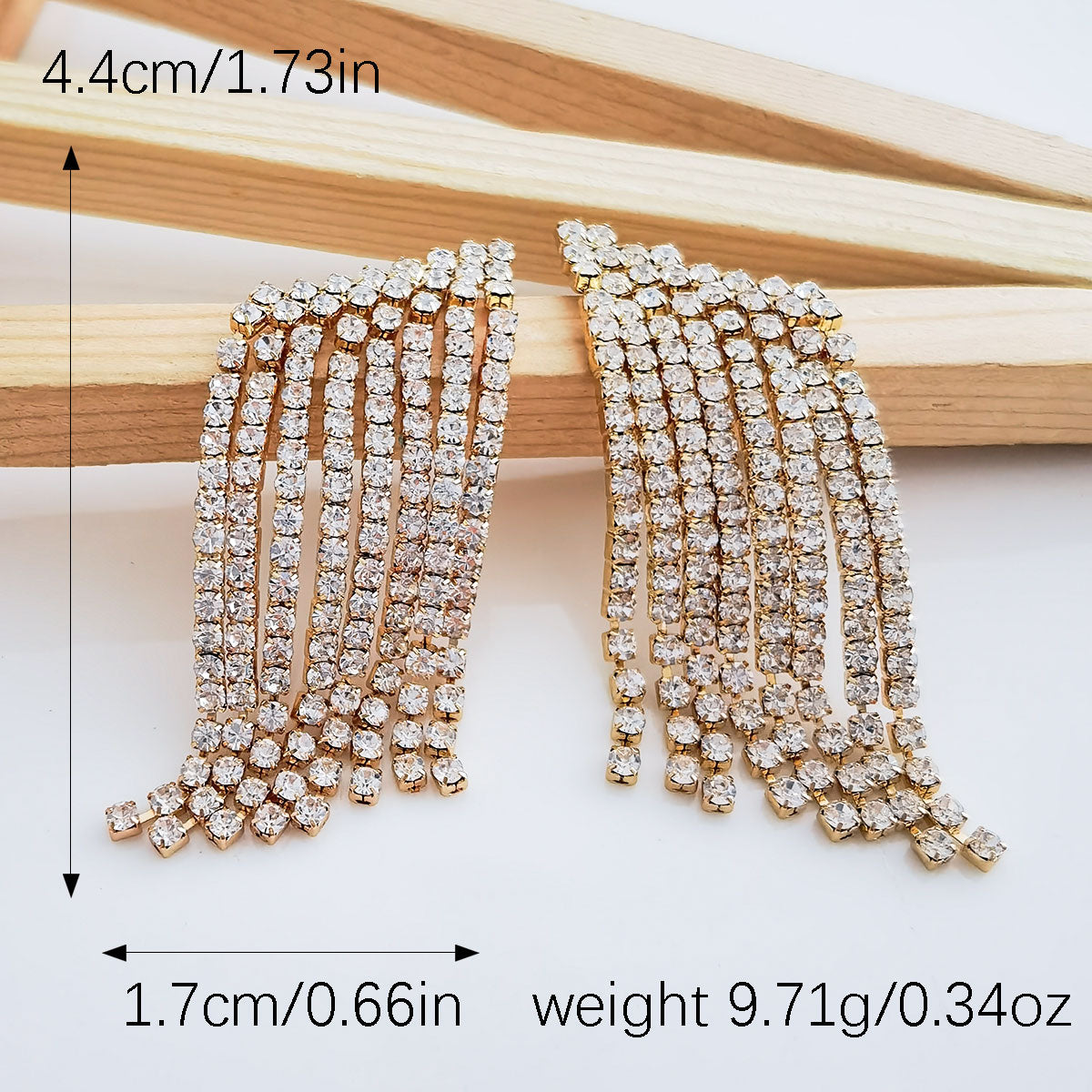 1 Pair Simple Style Tassel Inlay Alloy Rhinestones Drop Earrings