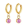 1 Pair Vintage Style Simple Style Geometric Plating Inlay Stainless Steel Zircon Gold Plated Earrings