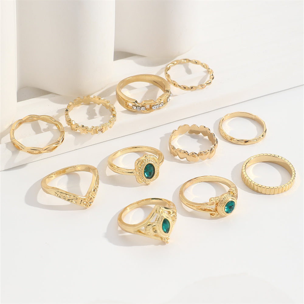 Simple Style Round Alloy Inlay Rhinestones Women's Rings
