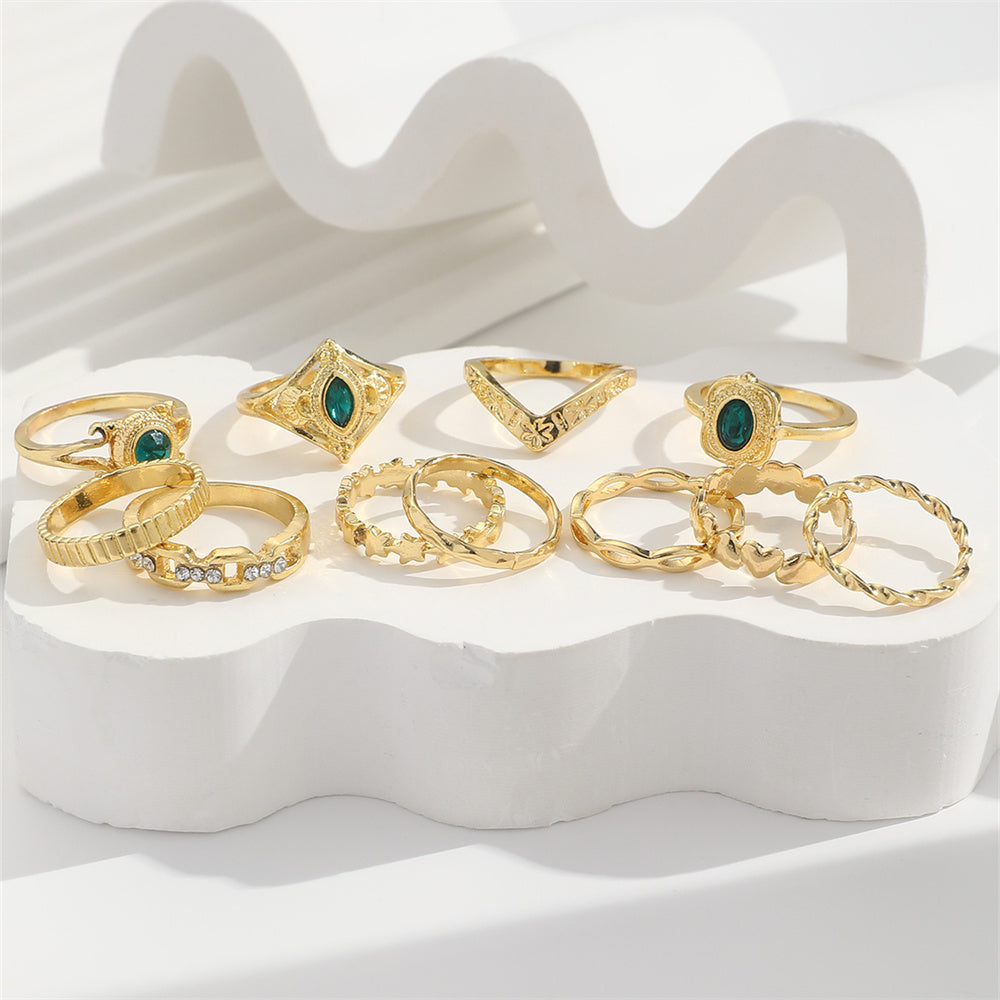 Simple Style Round Alloy Inlay Rhinestones Women's Rings