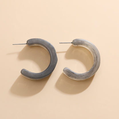 1 Pair Simple Style C Shape Arylic Ear Studs