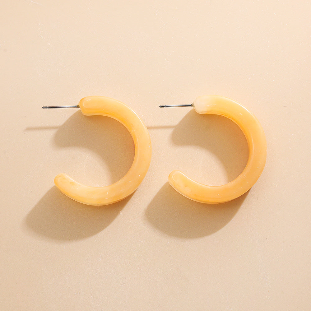 1 Pair Simple Style C Shape Arylic Ear Studs