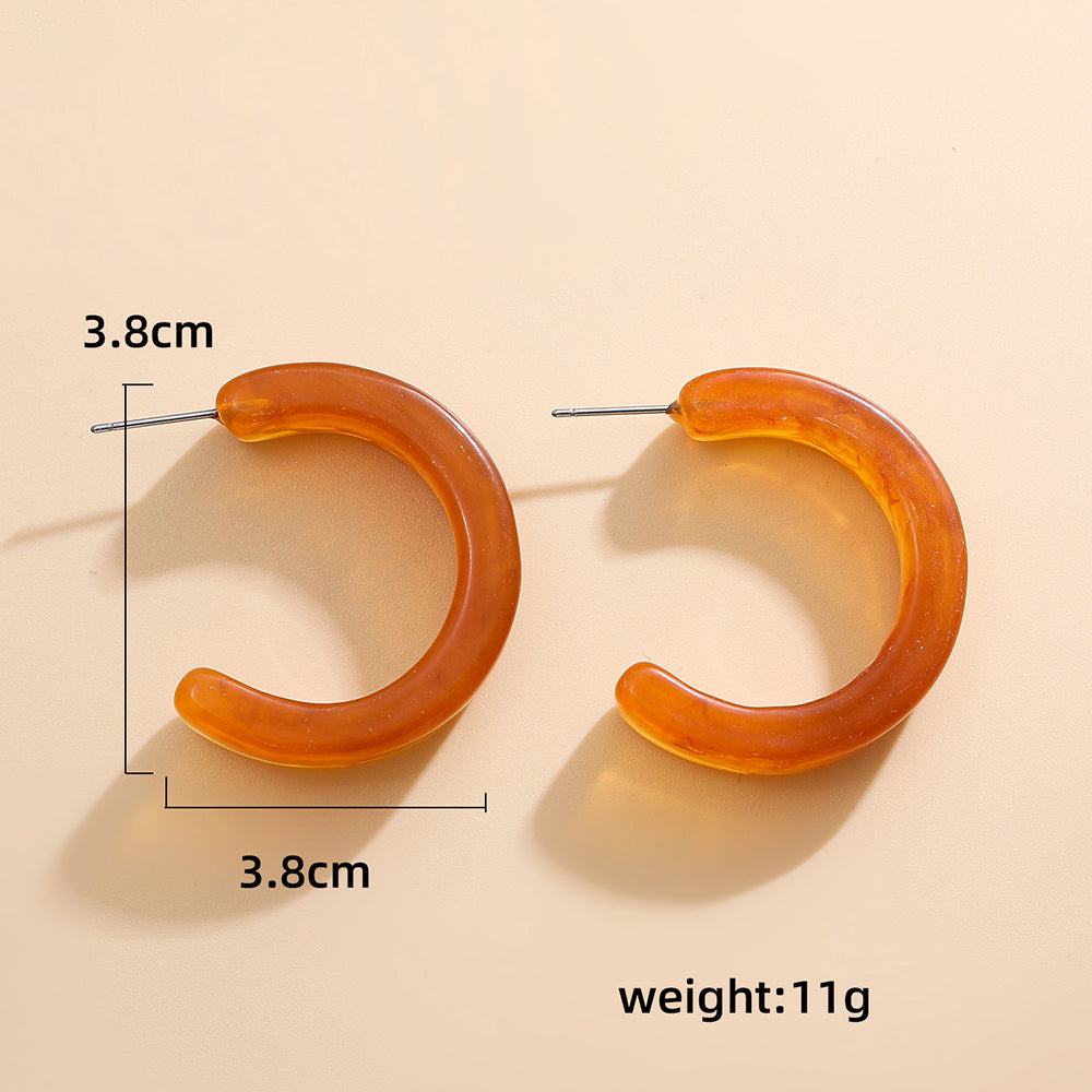 1 Pair Simple Style C Shape Arylic Ear Studs