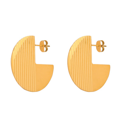 1 Pair Classic Style Geometric Plating Stainless Steel 18k Gold Plated Drop Earrings