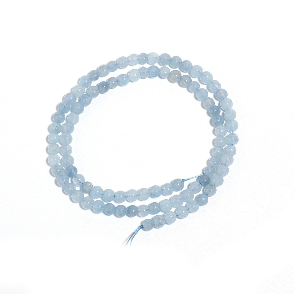 1 Set Diameter 4mm Diameter 6 Mm Diameter 8mm Hole 1~1.9mm Aquamarine Round Beads