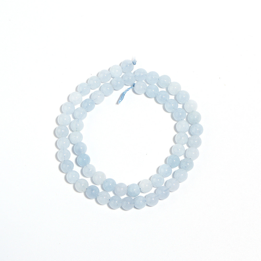 1 Set Diameter 4mm Diameter 6 Mm Diameter 8mm Hole 1~1.9mm Aquamarine Round Beads