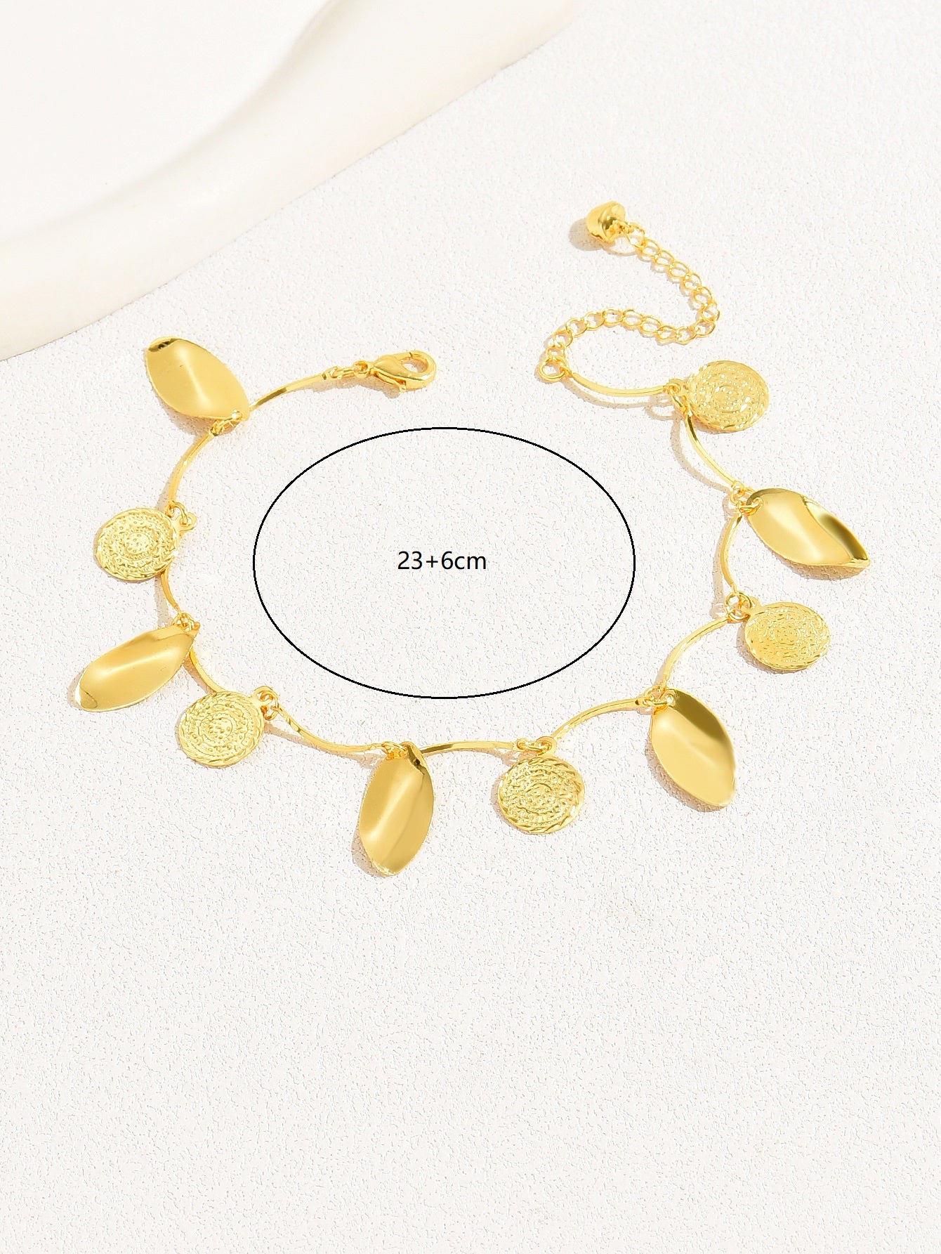 Simple Style Leaves Coin Butterfly 18k Gold Plated Copper Wholesale Anklet