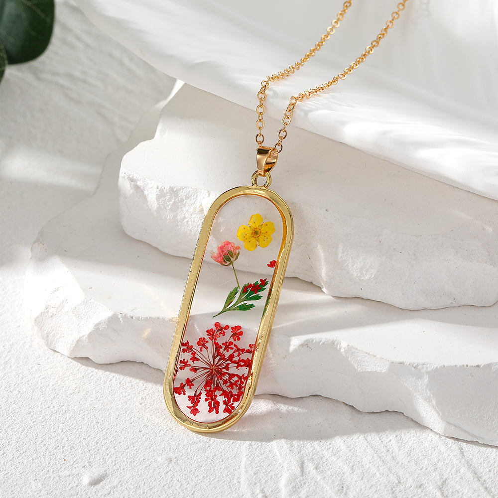 Simple Style Flower Resin Wholesale Pendant Necklace