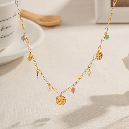 Ig Style Casual Round Stainless Steel Plating 18k Gold Plated Necklace