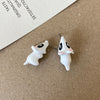 1 Pair Cute Funny Dog Dinosaur Shark Enamel Copper Ear Studs