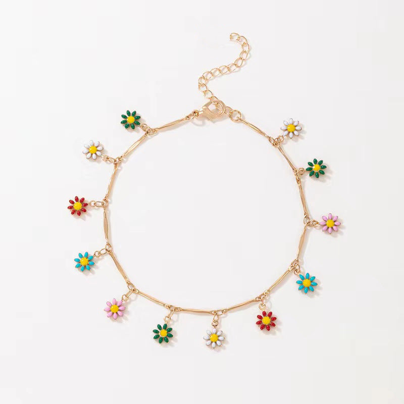 Cute Flower Alloy Plating Women's Bracelets Necklace