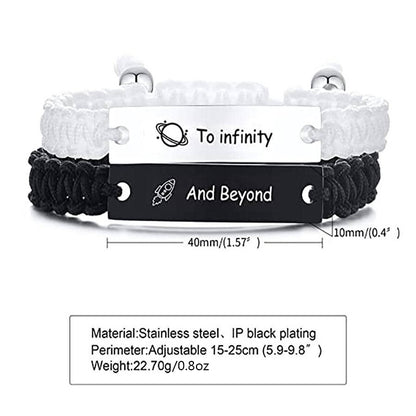 Simple Style Letter Stainless Steel Rope Braid Wristband