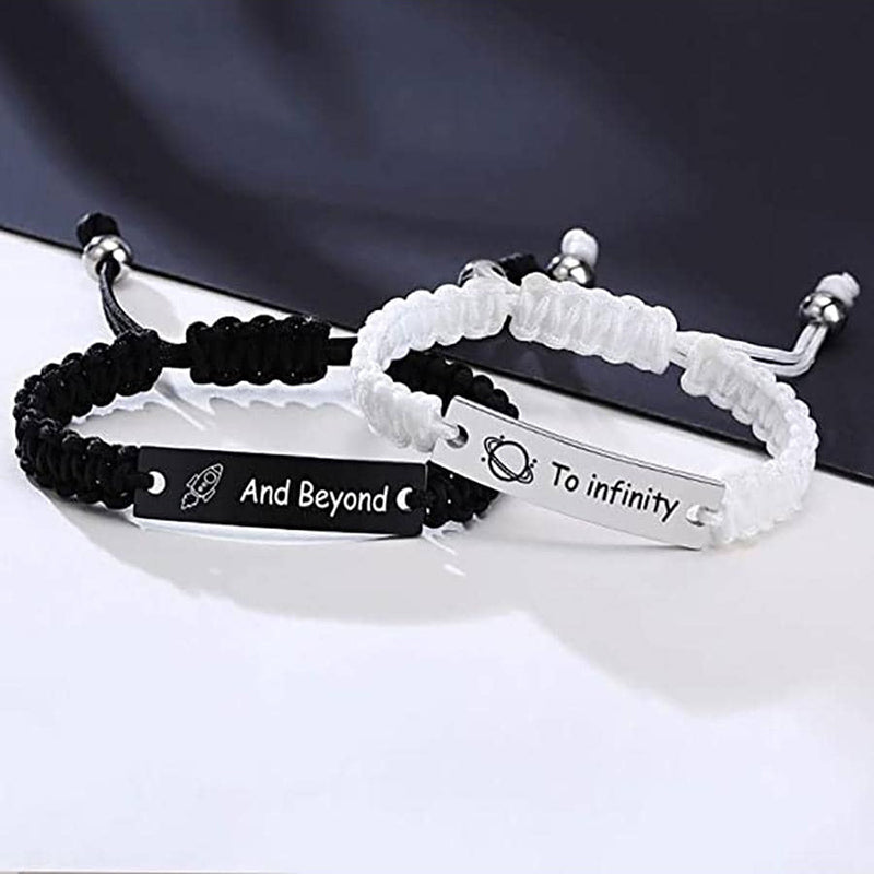 Simple Style Letter Stainless Steel Rope Braid Wristband