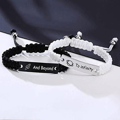 Simple Style Letter Stainless Steel Rope Braid Wristband