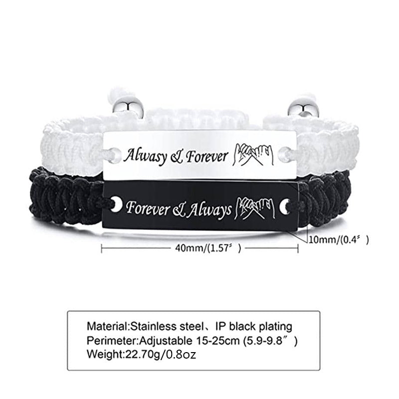 Simple Style Letter Stainless Steel Rope Braid Wristband