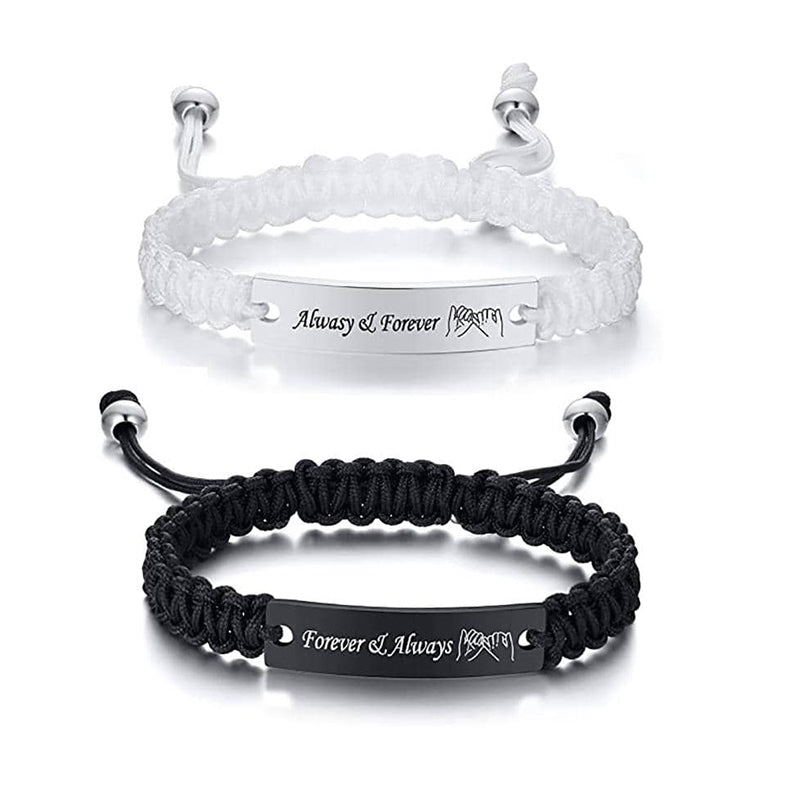 Simple Style Letter Stainless Steel Rope Braid Wristband