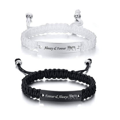 Simple Style Letter Stainless Steel Rope Braid Wristband