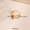 Luxurious Shiny Oval Stainless Steel Plating Inlay Zircon 18k Gold Plated Open Rings