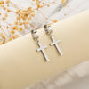 1 Pair Simple Style Classic Style Cross Plating Stainless Steel Gold Plated Black Plated Earrings