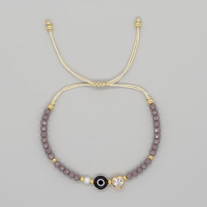 Simple Style Eye Glass Copper Rhinestones Bracelets In Bulk