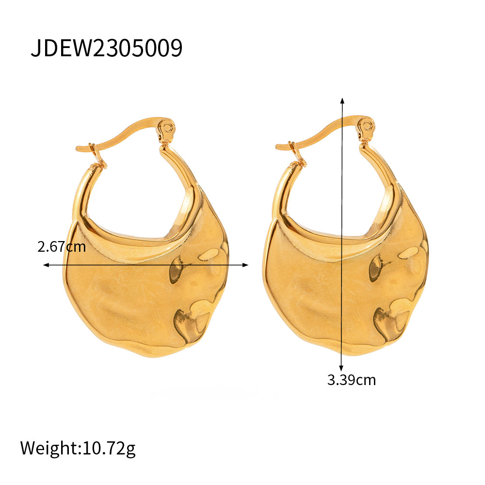 1 Pair Ig Style Solid Color Plating Stainless Steel 18k Gold Plated Earrings