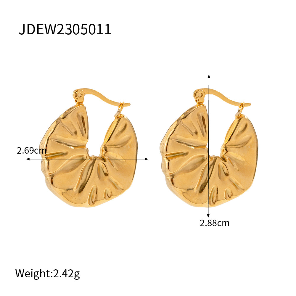 1 Pair Simple Style Solid Color Plating Stainless Steel 18k Gold Plated Earrings