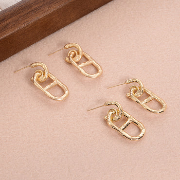 1 Pair Simple Style Solid Color Plating Alloy 14k Gold Plated Drop Earrings