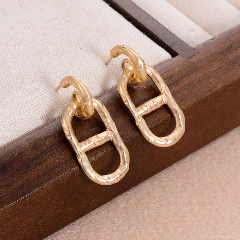 1 Pair Simple Style Solid Color Plating Alloy 14k Gold Plated Drop Earrings