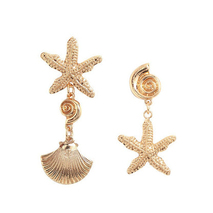 1 Pair Vacation Beach Streetwear Starfish Plating Alloy Drop Earrings