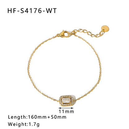 Sweet Heart Shape Stainless Steel Plating Inlay Zircon Bracelets