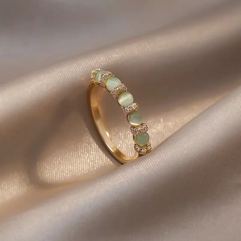 Classic Style Geometric Alloy Inlay Opal Women's Rings