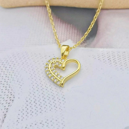 Simple Style Heart Shape Flower Titanium Steel Plating Inlay Artificial Gemstones Pendant Necklace