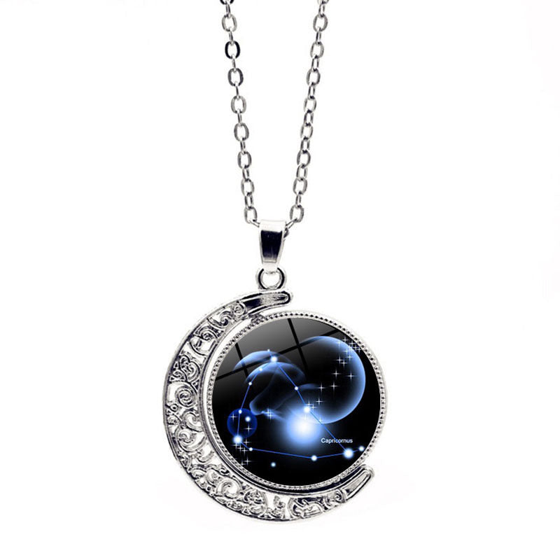 Simple Style Constellation Alloy Organic Glass Wholesale Pendant Necklace