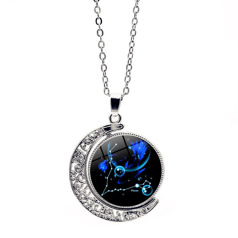 Simple Style Constellation Alloy Organic Glass Wholesale Pendant Necklace