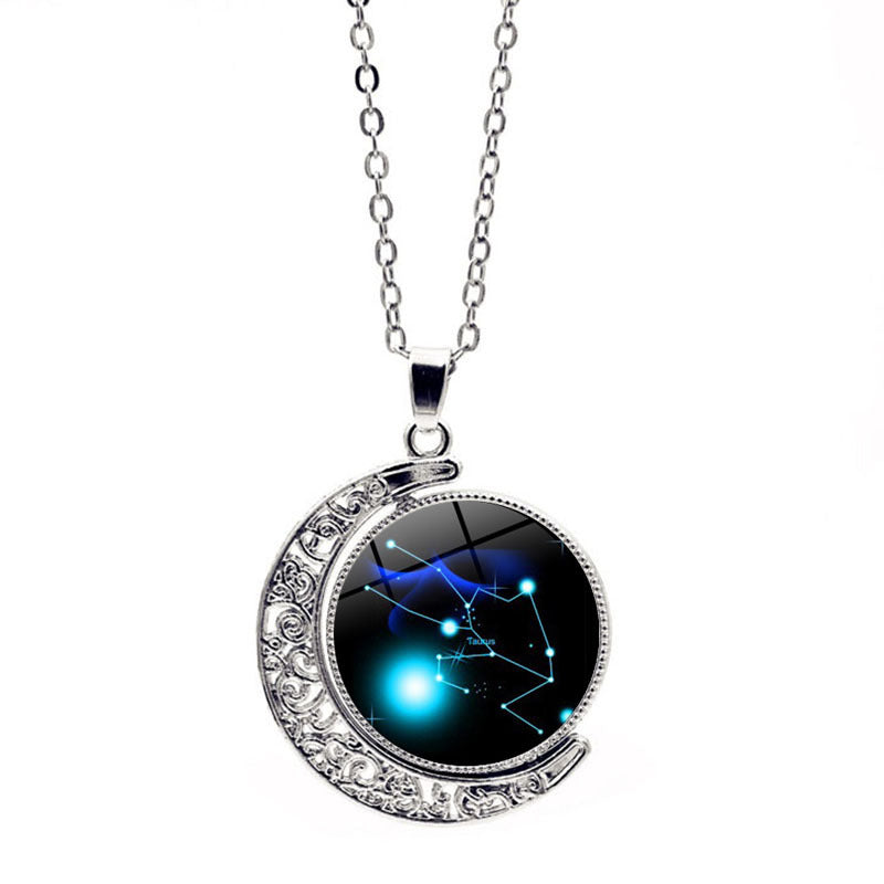 Simple Style Constellation Alloy Organic Glass Wholesale Pendant Necklace