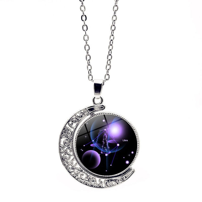 Simple Style Constellation Alloy Organic Glass Wholesale Pendant Necklace