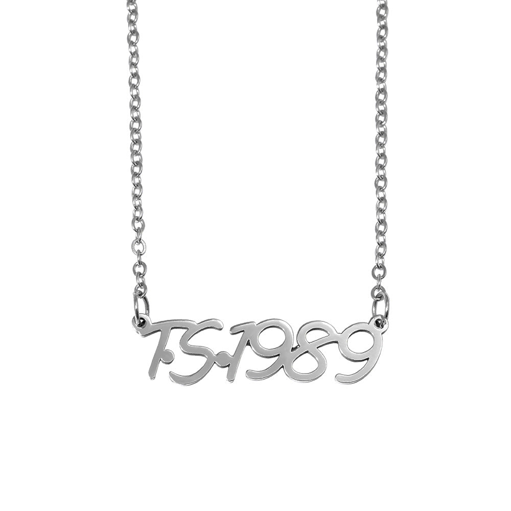 Lady Number Stainless Steel Alloy Polishing Necklace