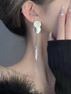 1 Pair Simple Style Solid Color Tassel Copper Drop Earrings