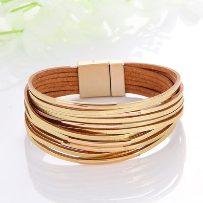 Wholesale Jewelry Simple Style Streetwear Geometric Pu Leather Bangle