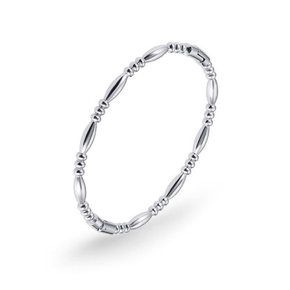 Simple Style Solid Color Stainless Steel Plating Bangle