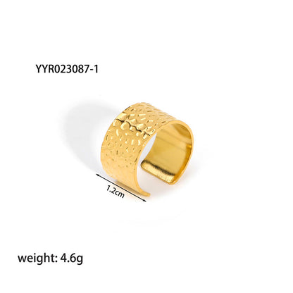 Streetwear Solid Color Stainless Steel Plating Open Rings