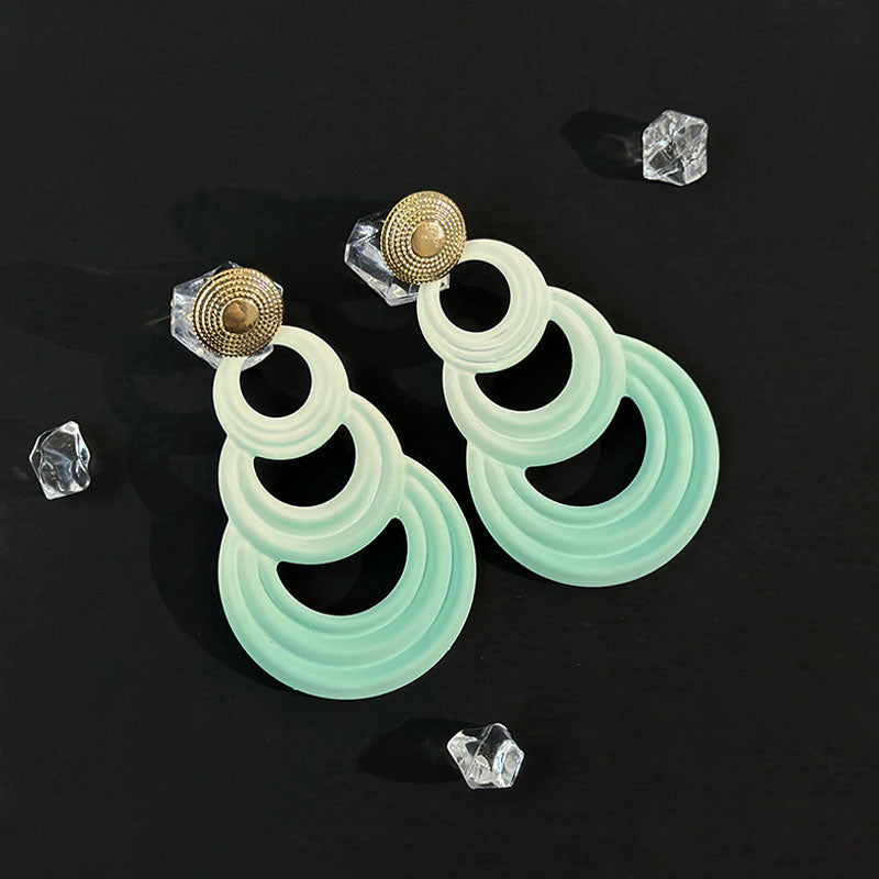 1 Pair Ig Style Exaggerated Circle Gradient Color Alloy Drop Earrings