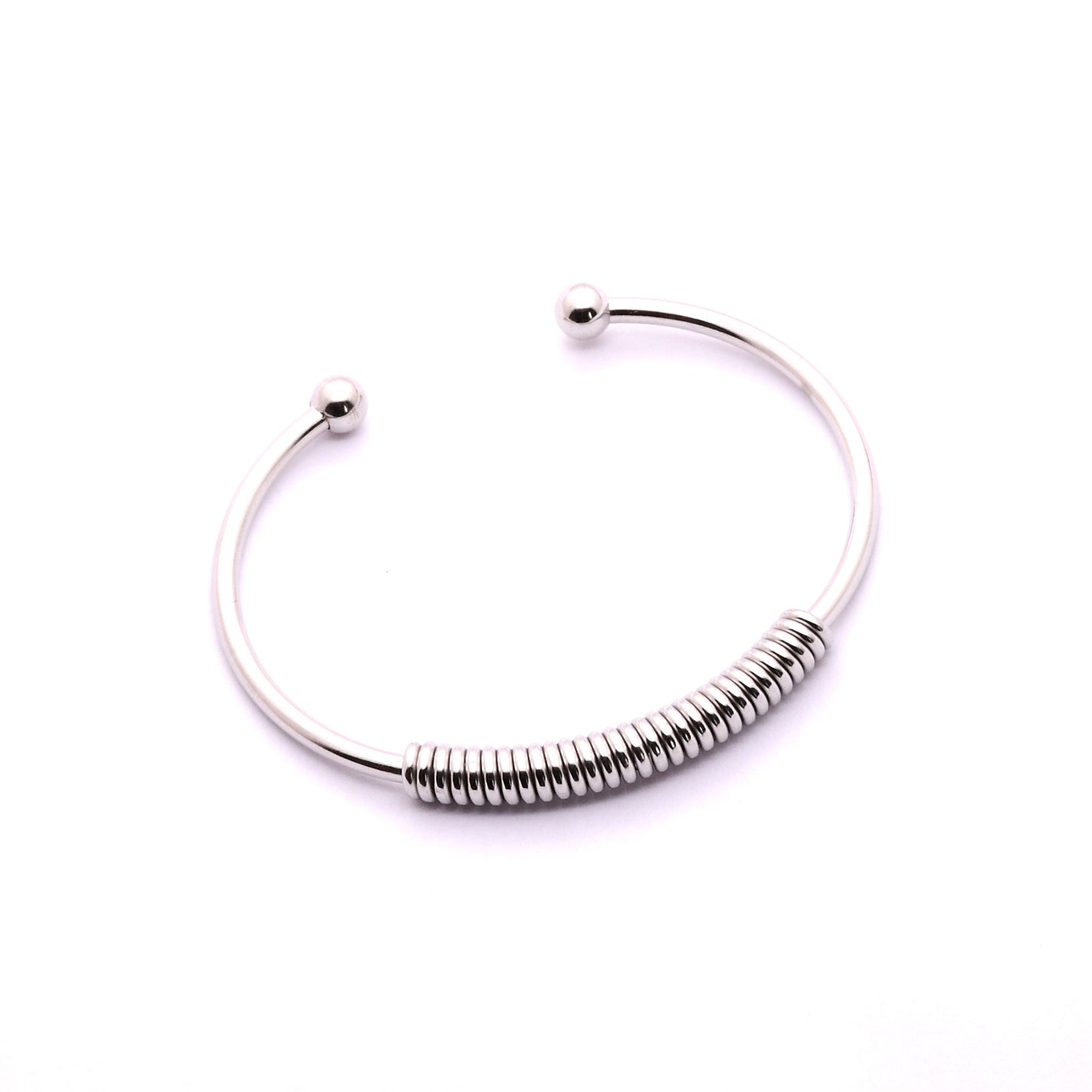 Simple Style C Shape Solid Color Stainless Steel Plating Cuff Bracelets