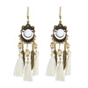 1 Pair Bohemian Leaf Water Droplets Flower Plating Alloy Feather Drop Earrings