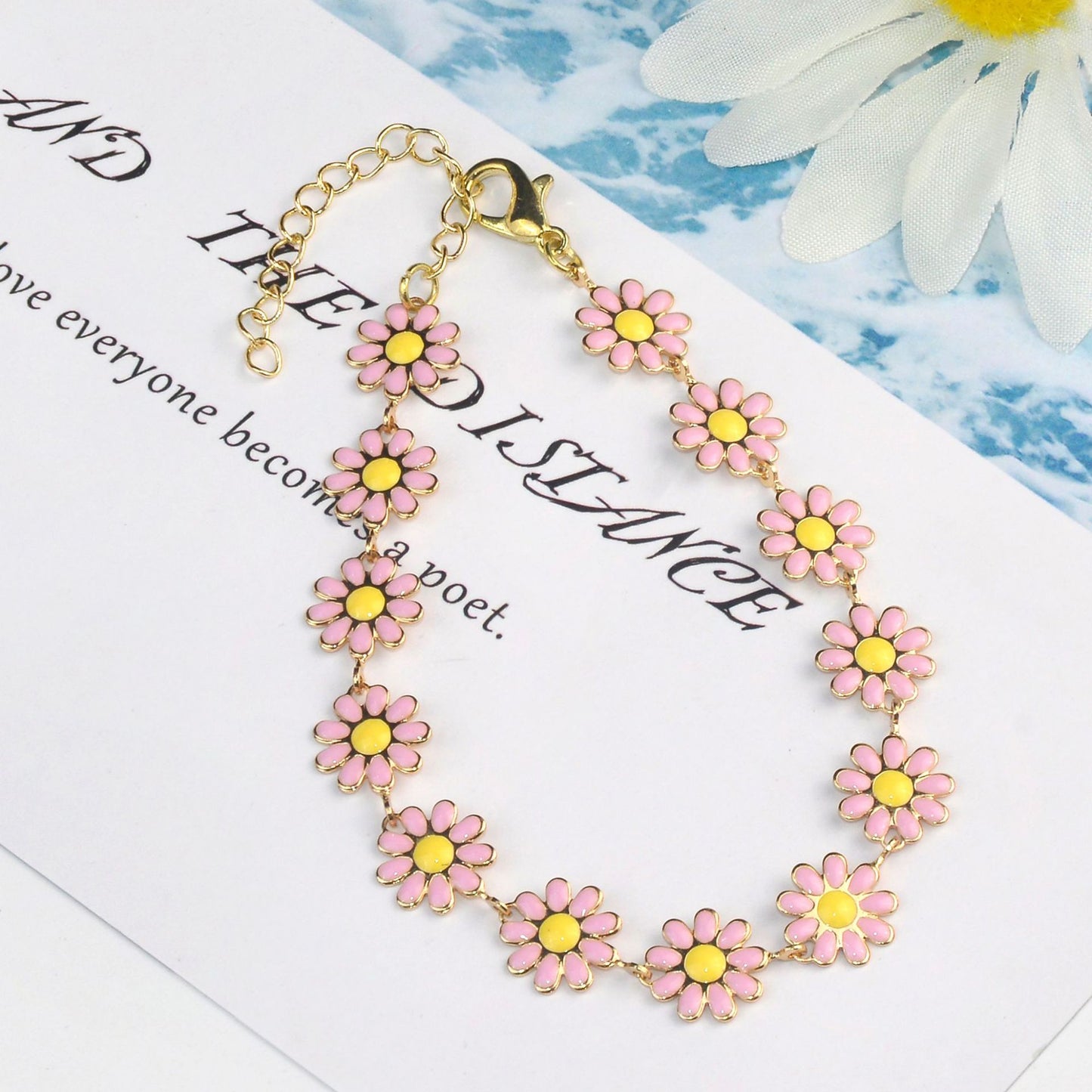 Simple Style Flower Alloy Plating Women's Bracelets Necklace