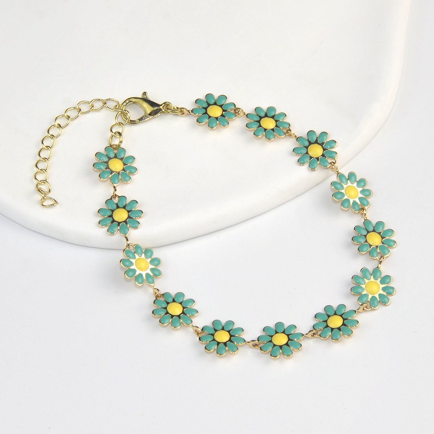 Simple Style Flower Alloy Plating Women's Bracelets Necklace