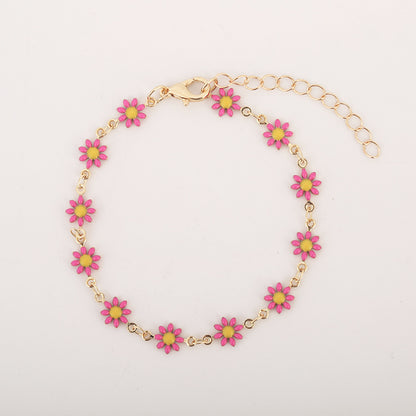 Simple Style Flower Alloy Plating Women's Bracelets Necklace