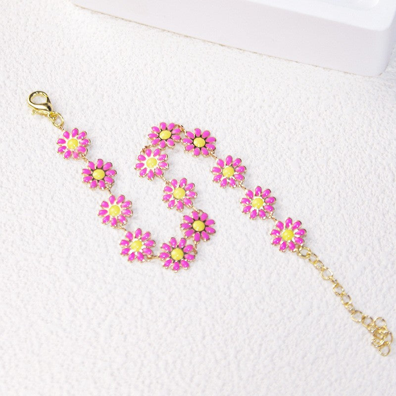 Simple Style Flower Alloy Plating Women's Bracelets Necklace