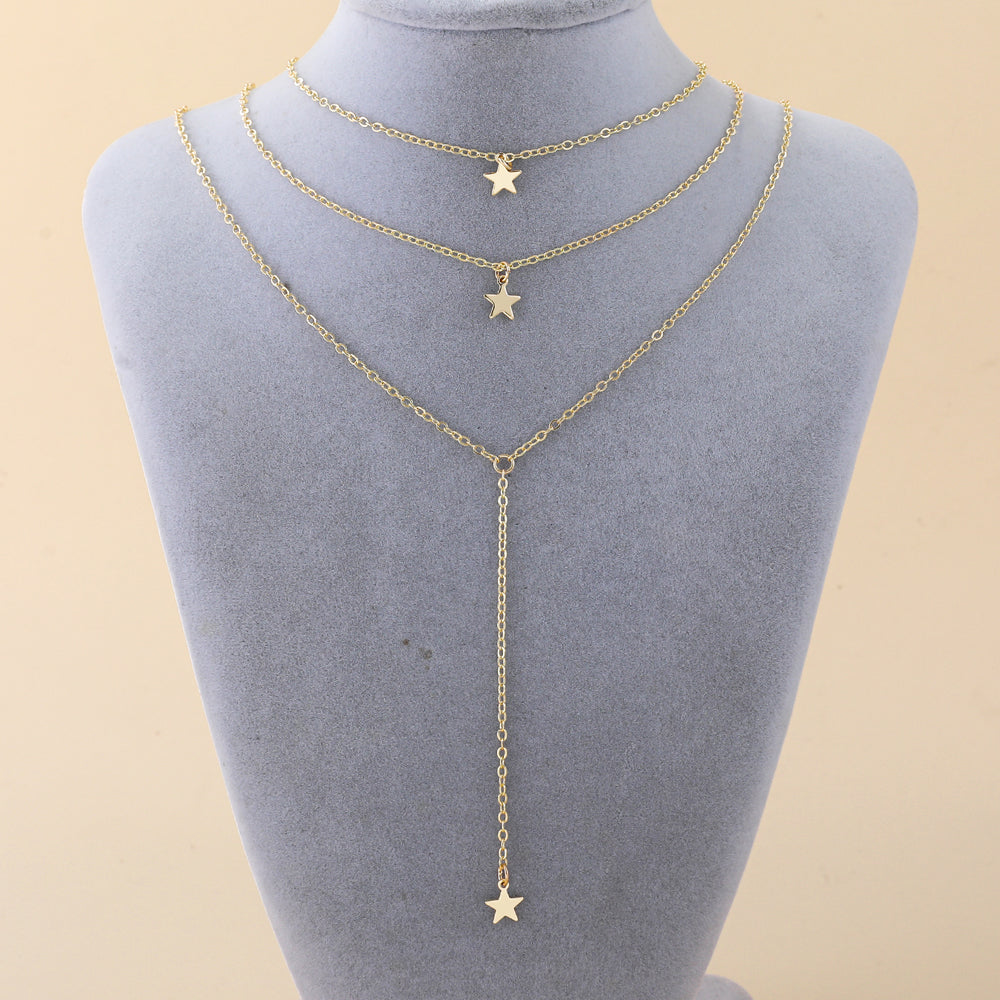 Exaggerated Punk Star Alloy Wholesale Layered Necklaces Long Necklace